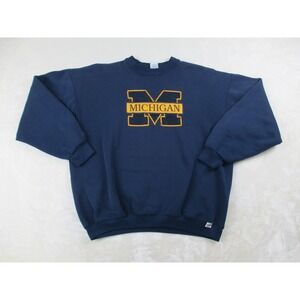 VINTAGE Michigan Wolverines Sweater‎ Mens Extra Large Blue Football USA NCAA*